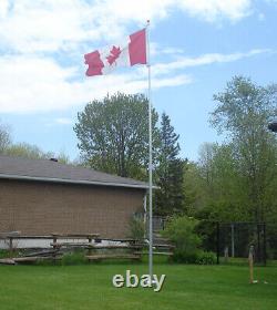 15 foot Titan Aluminum Telescoping Flagpole Kit with Gold Ball and Canadian Flag