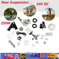 24V 250W Rear Electric Bicycle Brushless Motor Conversion Kit Adjustable Speed