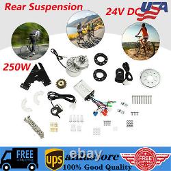 24V 250W Rear Electric Bicycle Brushless Motor Conversion Kit Adjustable Speed