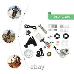 24V 250W Rear Electric Bicycle Brushless Motor Conversion Kit Adjustable Speed