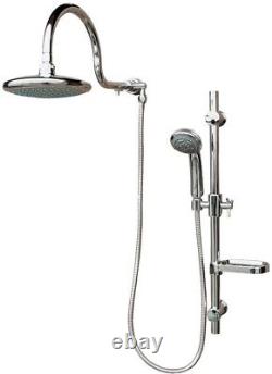 3-Spray Hand Shower and Shower-Head Combo Kit Adjustable Side Bar Chrome Finish