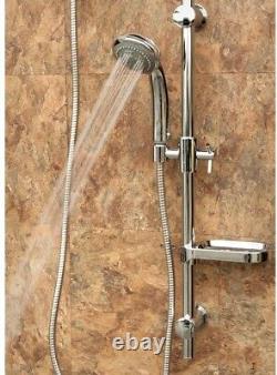 3-Spray Hand Shower and Shower-Head Combo Kit Adjustable Side Bar Chrome Finish