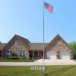30 Ft Telescopic Flag Pole Kit 16 Gauge For Commercial Residential Outdoor NEW