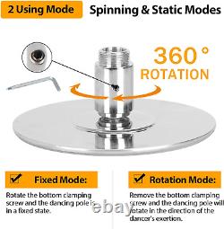 45Mm Professional Dance Pole, Spinning or Static Dancing Pole Set Kit Height Adj