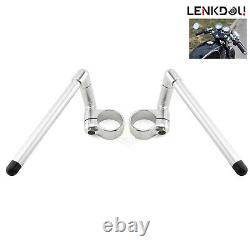 48mm Fork Tube Clip-On Adjustable Handlebar Kit Fits For Cafe Racer Honda Yamaha