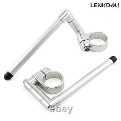 48mm Fork Tube Clip-On Adjustable Handlebar Kit Fits For Cafe Racer Honda Yamaha