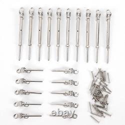 50 Pack 180° Adjustable T-316 Stainless Steel Deck Cable Railing Kit Fits 1/8 S