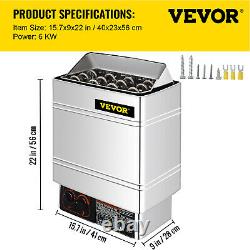 6KW Sauna Heater Stove Wet & Dry Anti-rust Time Temperature Adjustable 220V-240V
