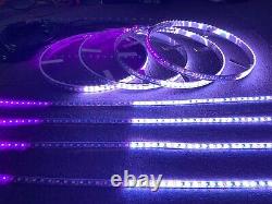 8pcs Chase LED Underbody Light Kit 4pcs 15.5 Wheel Ring +4pcs 4' LED Underglow