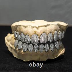 925 Silver Custom Fit Moissanite Top / Bottom Hip Hop Grillz(Passes By Tester)