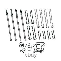 Adjustable Pushrod Kit with Covers Easy Installation for Twin cam 99-17
