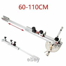 Adjustable T-Track Slot Flip Stop Miter Gauge Jig Kit Woodworking Tools 60-110cm