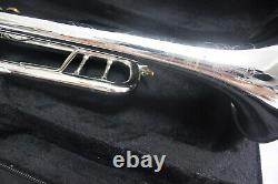Bb Trumpet Silver plated one piece of brass bell with 5C mouthpiece + Case