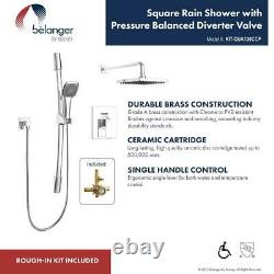 Belanger 1-Spray Square Hand Shower & Showerhead from Wall Combo Kit by KEENEY