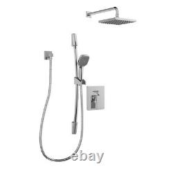 Belanger Quadrato 1-Spray Square Hand Shower/Showerhead Wall Combo Kit Chrome