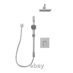 Belanger Quadrato 1-Spray Square Hand Shower/Showerhead Wall Combo Kit Chrome