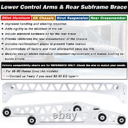 Billet Rear Subframe Brace With Lower Control Arm For 1996 2000 Honda Civic EK