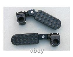 Black Driver Highway pegs for 25mm or 1 engine bar for BMW R1200GS R12RT K16GT