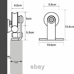 CCJH Stainless SteelSliding Barn Door Hardware Kit Track &Adjustable Floor Guide