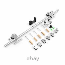 CCJH Stainless SteelSliding Barn Door Hardware Kit Track &Adjustable Floor Guide