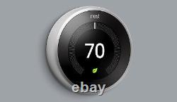 COMPLETE KIT Google Nest 3rd Generation Learning Thermostat Choose Color