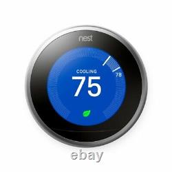 COMPLETE KIT Google Nest 3rd Generation Learning Thermostat Choose Color %