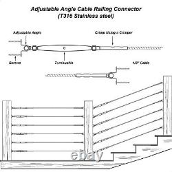 Cable Railing Hardware, Stainless Steel Cable Railing Kit 49 Pairs, for 1/8 Cab