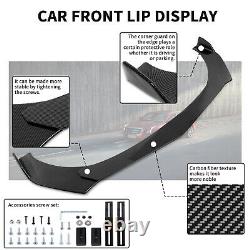 Carbon Fiber Front Bumper Lip Spoiler Splitter +Strut Rod For Honda Civic Accord