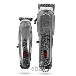 Cordless Hair Clipper + Trimmer All Metal Silver Professional by XPERSIS PRO