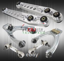 For 96-00 Civic Vip Silver F+R Adjustable Camber Kit Aluminum Lower Control Arms
