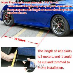 For Camaro Chevy Gloss Black Front Bumper Lip Splitter Spoiler+ Side Skirt Kits