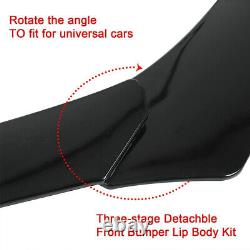 For Honda Accord Civic Front Bumper Lip Splitter Spoiler Glossy Kit + Side Skirt