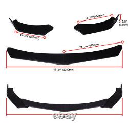 For Mercedes Benz C63 AMG Gloss Black Front Bumper Lip Splitter+ Side Skirt Kits