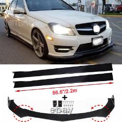 For Mercedes Benz W205 W204 W212 C300 Front Bumper Lip Splitter+ Side Skirt Kits