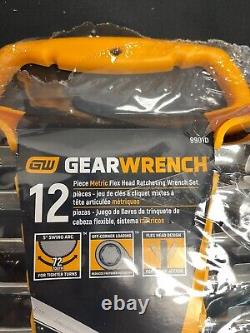 GearWrench 9901D Silver 12 Piece Metric Flex Head Ratcheting Wrench Set