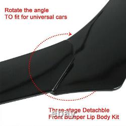 Gloss Black Front Bumper Lip Splitter Spoiler Kit + Side Skirt For Chevy Camaro