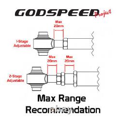 Godspeed Silver Adjustable Aluminum Rear Camber Kit For 06-15 Honda Civic Inc SI
