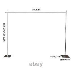 Heavy Duty Pipe Drape Kit Backdrop Support with Metal Steel Base-Height Adjustable