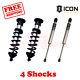 Icon Kit Of 4 2.5 Coilovers+2.0 Ir 0-3 Lift Shocks For Toyota Tundra 2wd 00-06