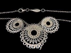 Kit Heath Sterling Silver Layered Sun Fan Pendant with Adjustable Cable Necklace