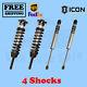 Kit Of 4 2.5 Coilovers+2.0 Ir Shocks Icon 0-2.75 For Toyota Tacoma 16-22 4wd