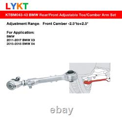 LYKT 2pcs Adjustable Front Camber Control Arms Kit for BMW 11-17 X3? 15-18 X4