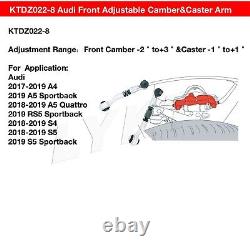 LYKT 4pcs Adjustable Arms Alignment Front Camber Kit for Audi A4? A5? RS5? S4? S5