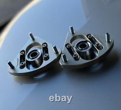 MOOKEEH Silver Extended Range Adjustable Camber Plates For 04-13 MAZDA 3