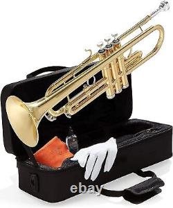 Mendini By Cecilio Bb Trumpet withCase, Cloth, Oil & Gloves Gold