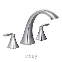 Moen T693 Voss Polished Chrome Two Handle High Are Roman Tub Faucet
