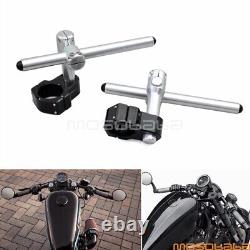 Motorcycle 7/8'' Handle Bar Clip-On Handlebar Kit Adjustable Universal 50mm Fork