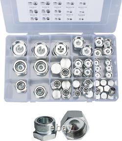 O-Ring Face Seal ORFS Caps and Plugs Kit, 64Pcs Flat Face Ors Hydraulic Plugs an