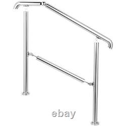 Outdoor Handrail Stainless Steel 4-5 Steps Stair Railing Porch Post Hand Rail
