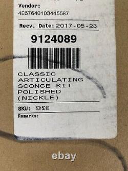 Pottery Barn Adjustable Articulating Arm Sconce Kit Polished Nickel #9992D READ